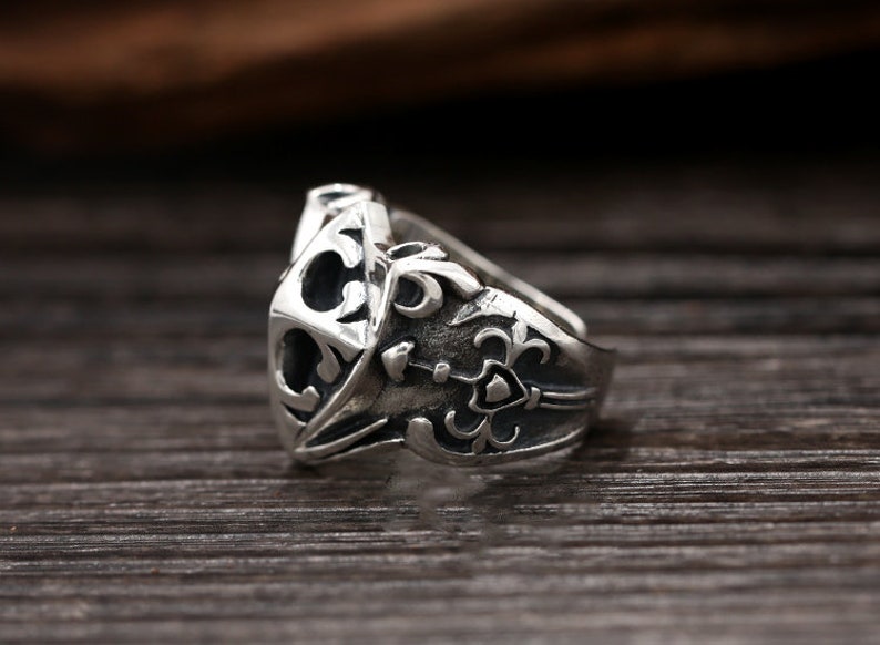 Sterling silver rings sterling silver men/'s ring,punk ring,silver personalized ring Vintage silver rings