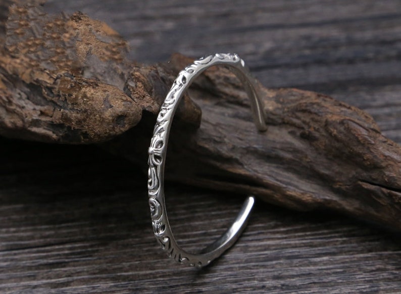 Chrome Hearts Open Cuff Solid Sterling Silver Bracelet