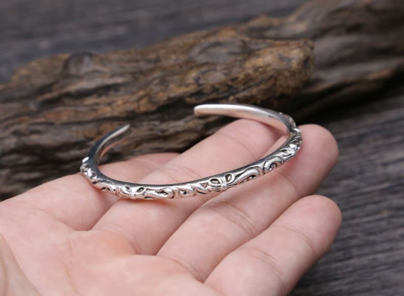 Chrome Hearts Open Cuff Solid Sterling Silver Bracelet