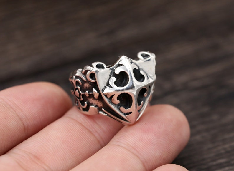 Sterling silver rings sterling silver men/'s ring,punk ring,silver personalized ring Vintage silver rings