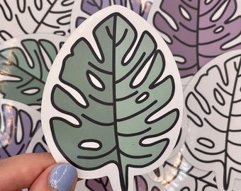 Monstera Sticker Bundle | House Plant Deliciousa Tropical Leaf Set Pack | Journal Glossy Easy Peel Planner Decal