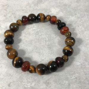 Tiger Eye and Agate bracelet; unisex bracelet; ladies bracelet; men&#39;s bracelet