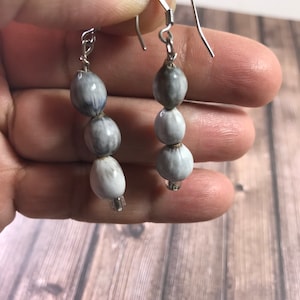 Job&#39;s Tears Seed Dangle Earrings: Natural Bead Jewelry