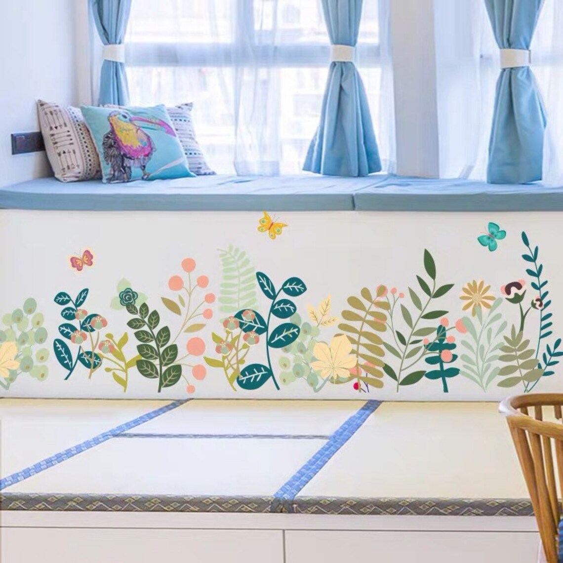 Green Wall Sticker Wall Decal Plants Wall Decalsucculent Etsy