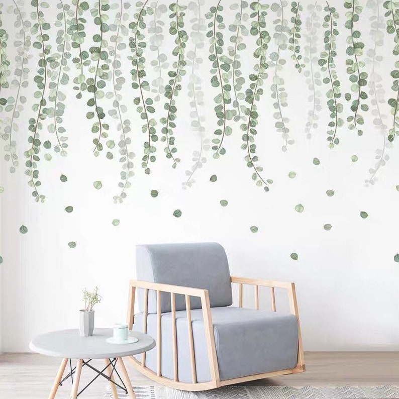 Green Wall Sticker wall decal plants wall decalsucculent Etsy
