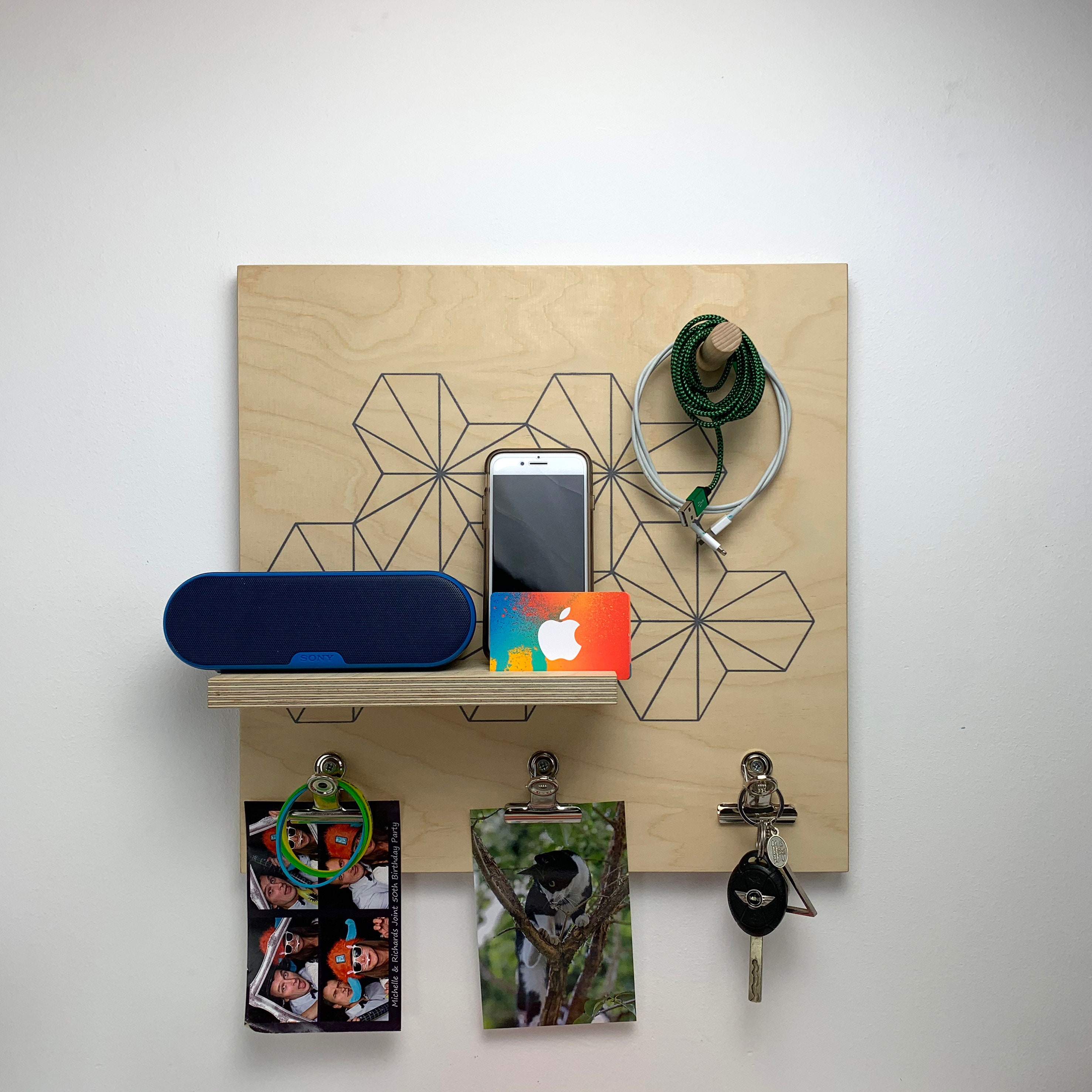 Kitchen Office Notice Memo Board Organiser With Shelf Peg Etsy UK