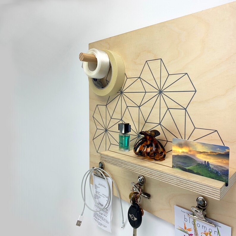 Kitchen Office Notice Memo Board Organiser With Shelf Peg Etsy UK