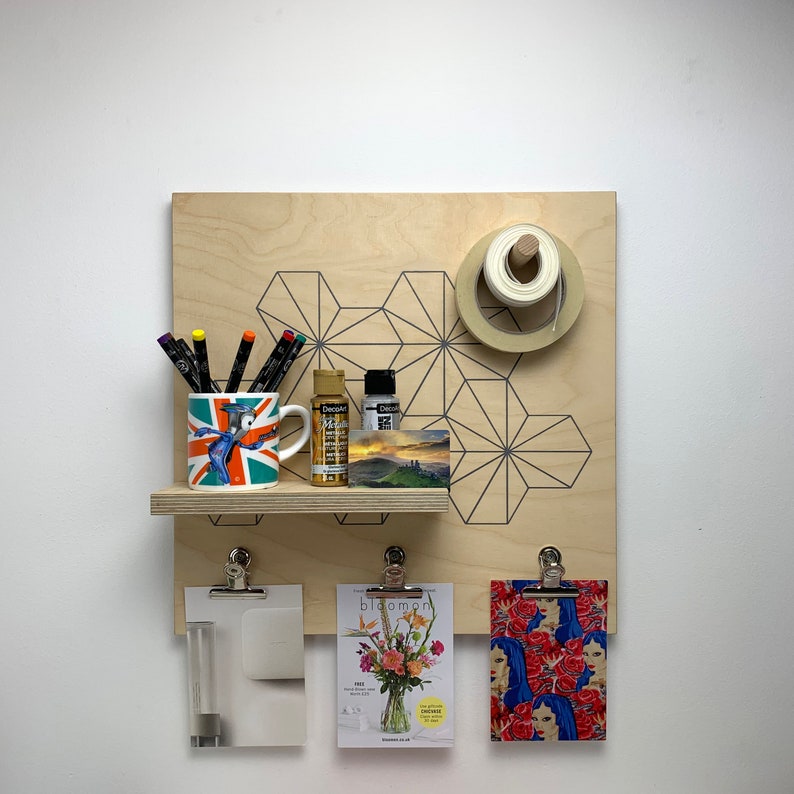 Kitchen Office Notice Memo Board Organiser With Shelf Peg Etsy UK