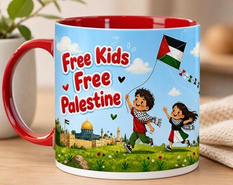 Free Kids Free Palestine Mug | Accent Coffee Mug 11oz 15oz