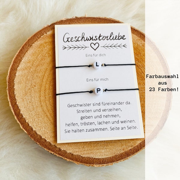 Geschwister Armband, Geschwisterliebe, Buchstabe Armband, sisters, Geschwister Geschenk, Schwester, macrame armband, Buchstabe Armband