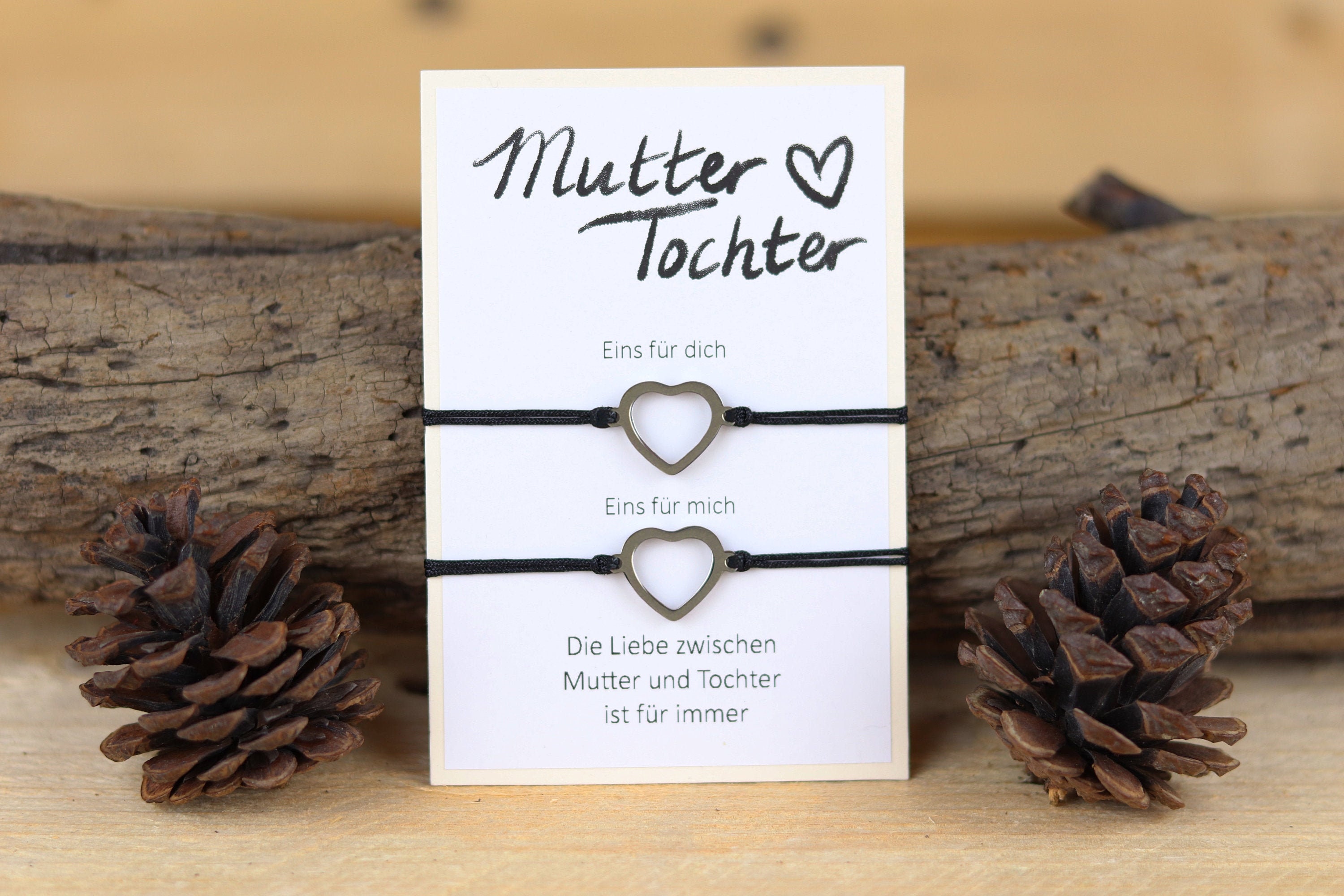 Mutter Tochter Armband Set - 2 Passende Herz Armbänder In Geschenkbox