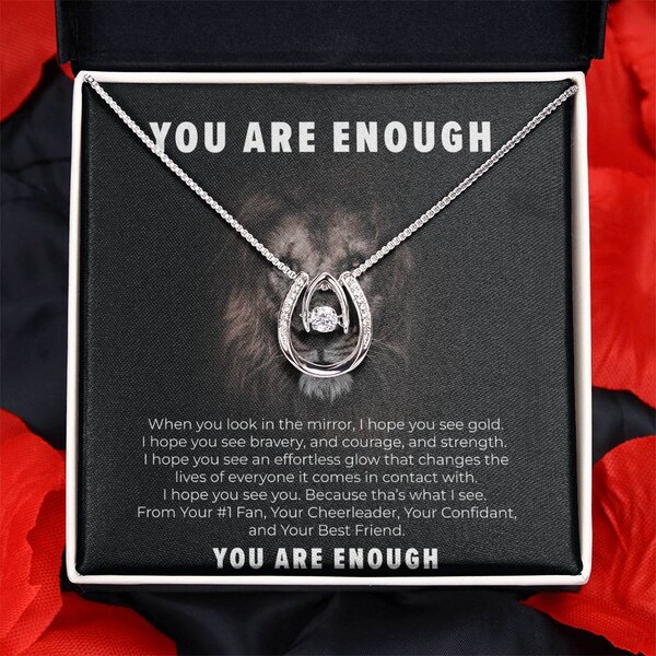 You Are Enough Necklace | Birthday Gift for Friend | Believe in Yourself Motivational Gift | Affirmation Necklace | You are Enough Gift