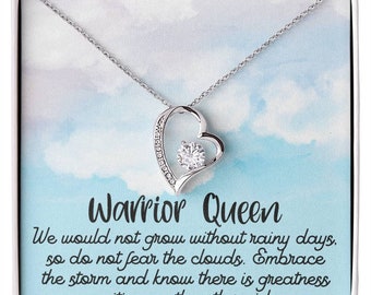 Warrior Necklace | Warrior Gift for Friend | Survivor Jewelry Gift | Strength Necklace | Encouragement Gift | Warrior Queen Gift Necklace