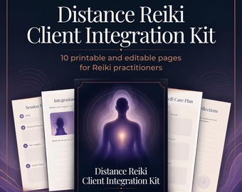 Editable Reiki Client Integration Kit, Aftercare Workbook, Session Summaries, Energy Healing Forms, Canva Template