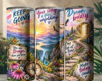 Inspirational Tumbler Wrap, Motivational Tumbler Design, Positive Affirmation PNG, Sublimation Digital Download, Gift