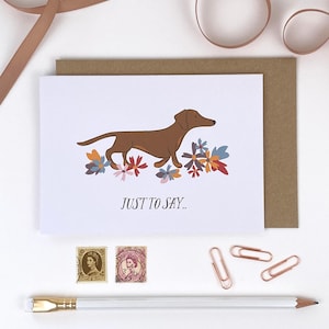 Dackel Hund Grußkarte | A6 Blanko Grußkarte | Dackel-Liebhaber-Karte | Nur zu sagen | Linda Fuchs Design