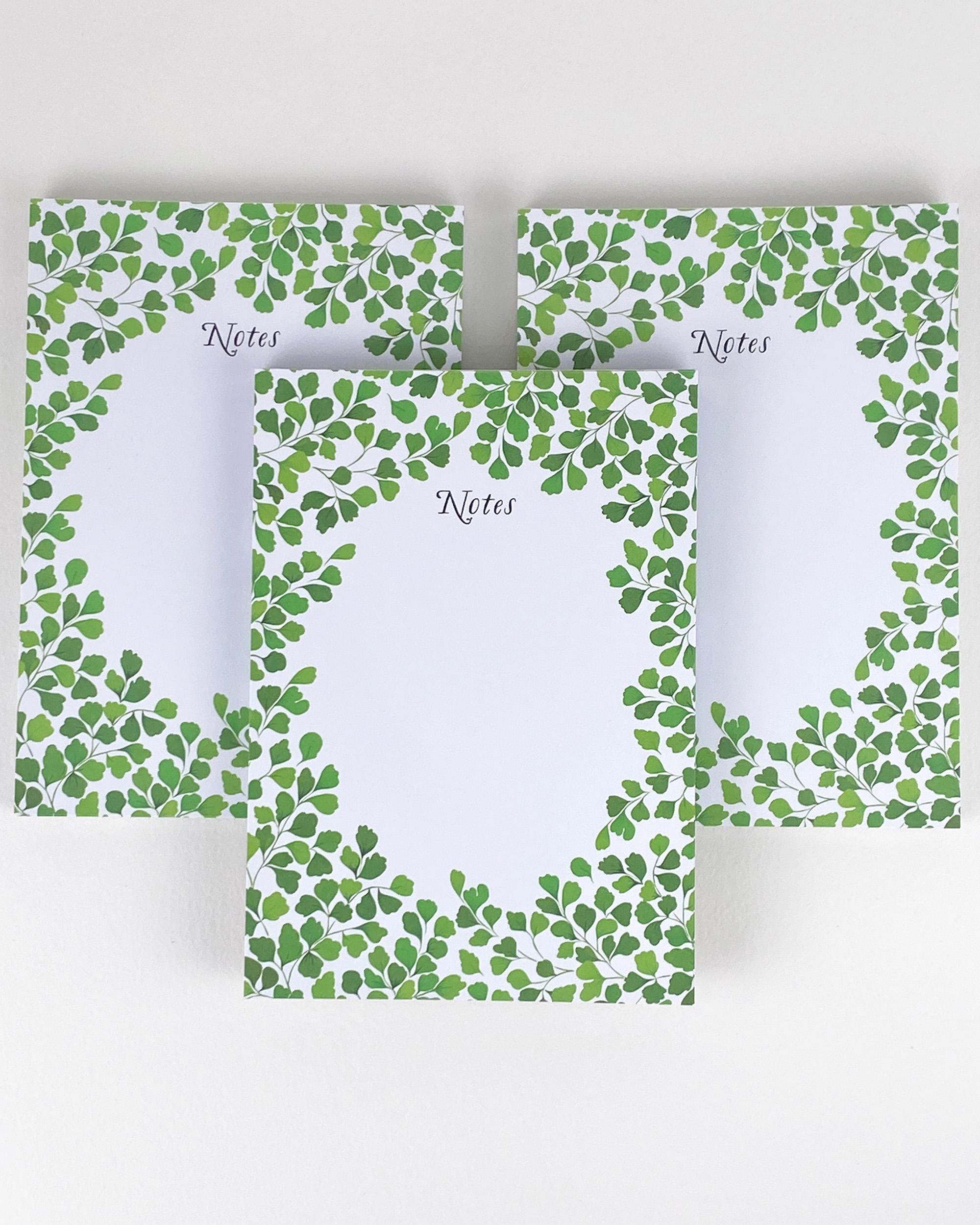 Botanical Notepad A6 Botanical Notepad: Maidenhair Fern Desk Memo Pad - Etsy