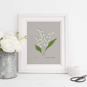 Lily of the Valley Illustration Floral Art Print | Mother&#39;s Day Gift | Wall Art | May Month Flower |  Anniversary | Birthday | Engagement