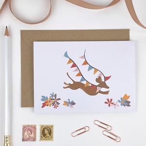 Dachshund Lover Birthday Card: Hand-Drawn Sausage Dog Design