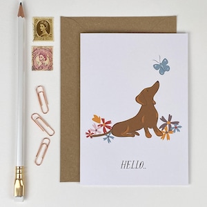 Dackel Hund Grußkarte | A6 Blanko Grußkarte | Dackel-Liebhaber-Karte | Linda Fuchs Design