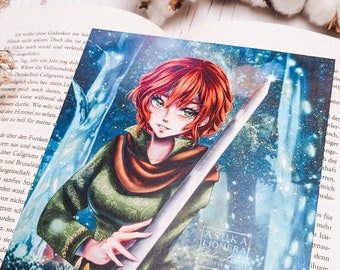 Print "Delmira" | Moonlight Sword | Asuka Lionera | Reader Gift | Book Lover Gift | Book Illustration | Book Art | Book Merch