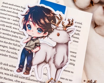 Magnetlesezeichen "Seth mit Hirsch" | inspiriert  von der Nemesis-Reihe | Asuka Lionera | Book Boyfriend | Book Lover Gift | Bookmerch