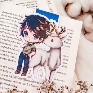 Magnetic bookmark "Seth with deer" | inspired by the Nemesis series | Asuka Lionera | Book Boyfriend | Book Lover Gift | Bookmerch