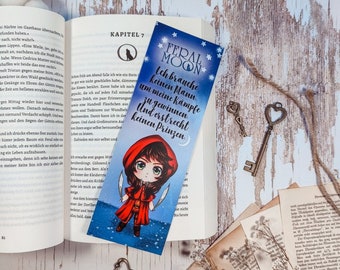 Large bookmark "Feral Moon" | Chibi Bookmarks | gift girlfriend | bookmark paper | Bookmark Quotes | Bookmark Sayings