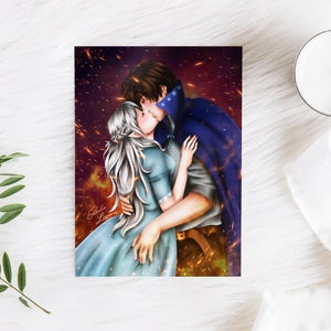 Bookish Print "Fire Love" | Asuka Lionera | Frozen Crowns | Book Merch | Book Lover Gift | Book Illustration | Book Art | Book Artprint