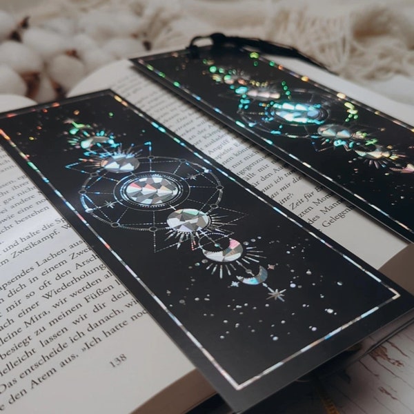 Großes Lesezeichen Mondphasen | XXL Bookmark | Book Merch | Booklover Gift | Bookish Merch | moon phase bookmark | witch bookmark