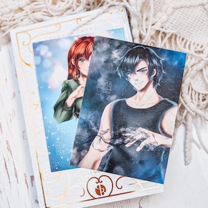Conjunto de cartões postais "Um Coração de Sombra e Magia" de Asuka Lionera | Cartas de personagens | Ilustração de livro | ilustração de personagem | produtos de livros