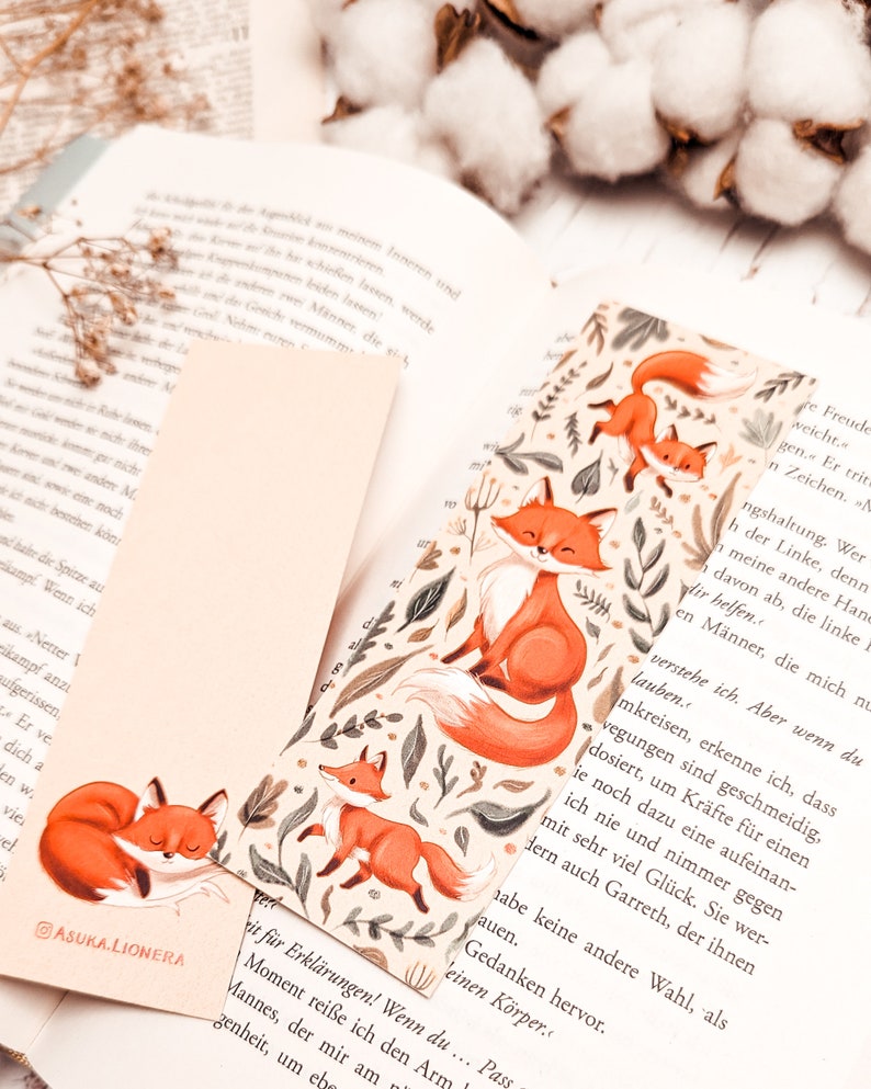 Bookmark fox Cute Fall Bookmark Primary school image 3