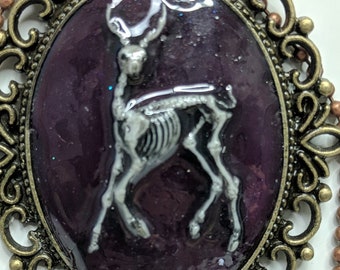 Purple Skeleton Deer Cabochon