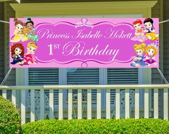 Disney Baby Princess Birthday Party Banner| Personalized/Custom Decoration| Fast Free Shipping