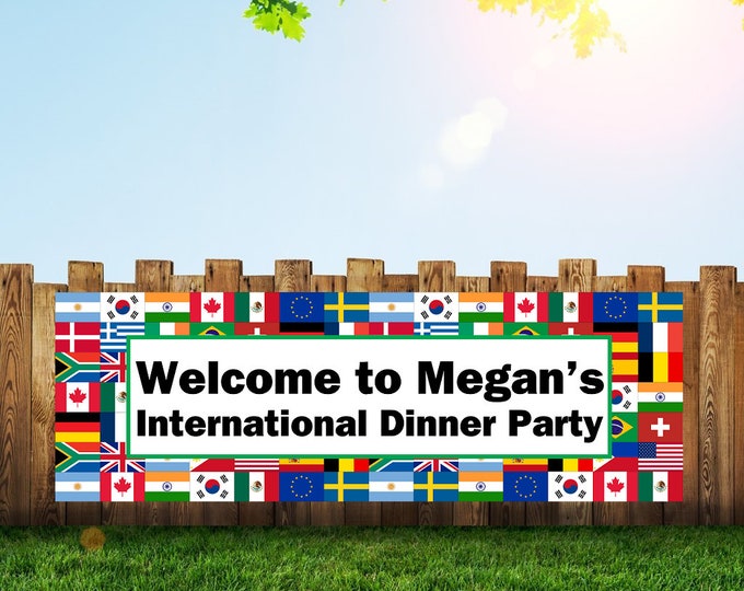 Large International Flags Peace Dinner Party Banner and Signs 6x2 With ...