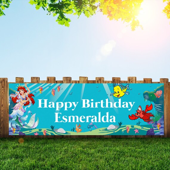 The Little Mermaid Birthday Banner Etsy