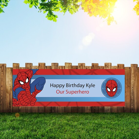 Spiderman Birthday Banner Etsy