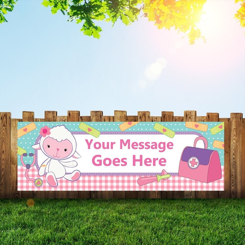 Doc Mcstuffins Personalized 6x2 Vinyl Birthday Banner Free Shipping