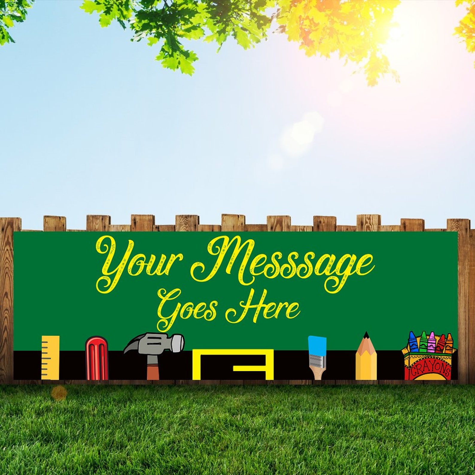 Large Toolkit Banner and Signs 6x2 With Grommets Etsy