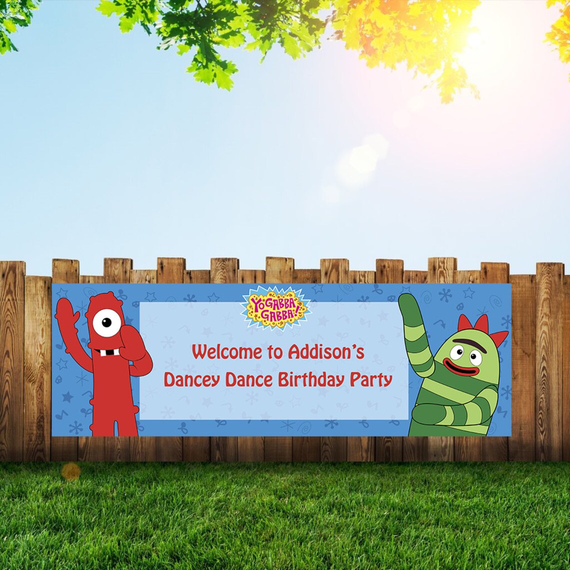 Large Yo Gabba Gabba Monster Fun Birthday Banner and Signs 6x2 Etsy