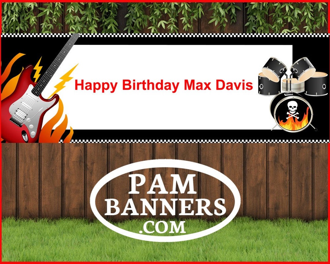 Large Rock Band Birthday Party Banner and Signs for Adults 6x2 - Etsy