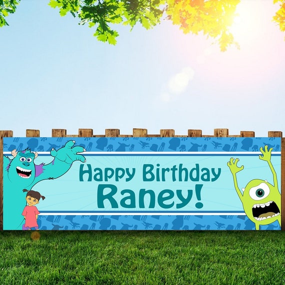 Custom Monsters Inc Party Vinyl Banner Sign Personalized With Etsy