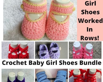 CROCHET PATTERN PDF - Crochet Baby Girl Shoes Patterns - Crochet Baby Shoes Patterns Bundle - Crochet Baby Slippers - Crochet Baby Sandals
