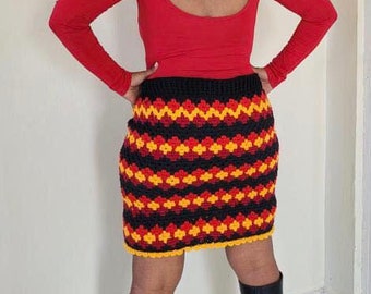 CROCHET PATTERN PDF - Crochet Granny Skirt Pattern - Easy Crochet Granny Diamond Skirt Pattern - 5 sizing options (X-Small - X-large)