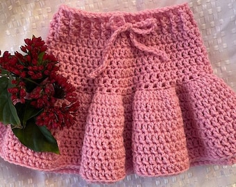 CROCHET PATTERN PDF - Crochet Baby Skirt - Crochet Child Skirt - Crochet Ruffle Skirt - Baby Girl Outfit - 8 Sizing Options - Crochet Flay