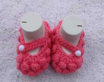 CROCHET PATTERN - Puff Crochet Baby Shoes - Crochet Infant Slippers - Crochet Baby Booties - Crochet Baby Socks - Crochet Baby Girl Shoes