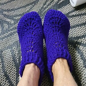 CROCHET PATTERN Crochet Adult Slippers Worked Flat Easy Crochet House Slippers Worked In Rows US Sizes 5,6,7,8 and 9 Crochet Shoes image 2