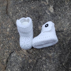 CROCHET PATTERN Crochet Baby Ugg Boots Crochet Baby Booties Pattern Crochet Baby Socks Crochet Infant Slippers 3 Sizing Options image 1