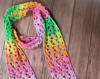 CROCHET PATTERN PDF - Crochet Scarf Pattern - Crochet Lacy Scarf Pattern - Easy Crochet Scarf Pattern | Toyslab Creations