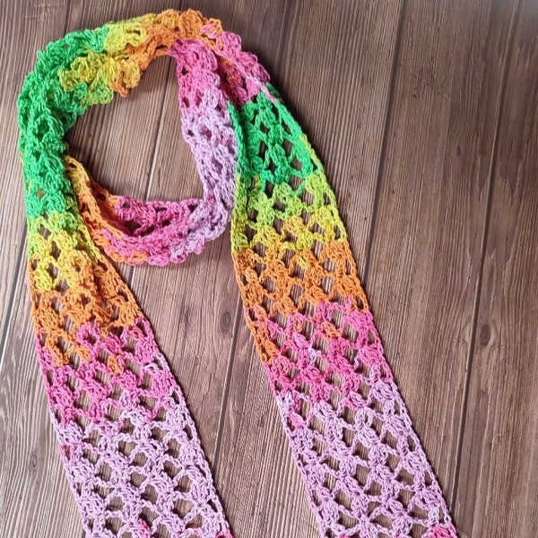 CROCHET PATTERN PDF - Crochet Scarf Pattern - Crochet Lacy Scarf Pattern - Easy Crochet Scarf Pattern | Toyslab Creations